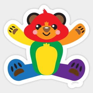 Inclusive Gay Pride flag Teddy Bear Sticker